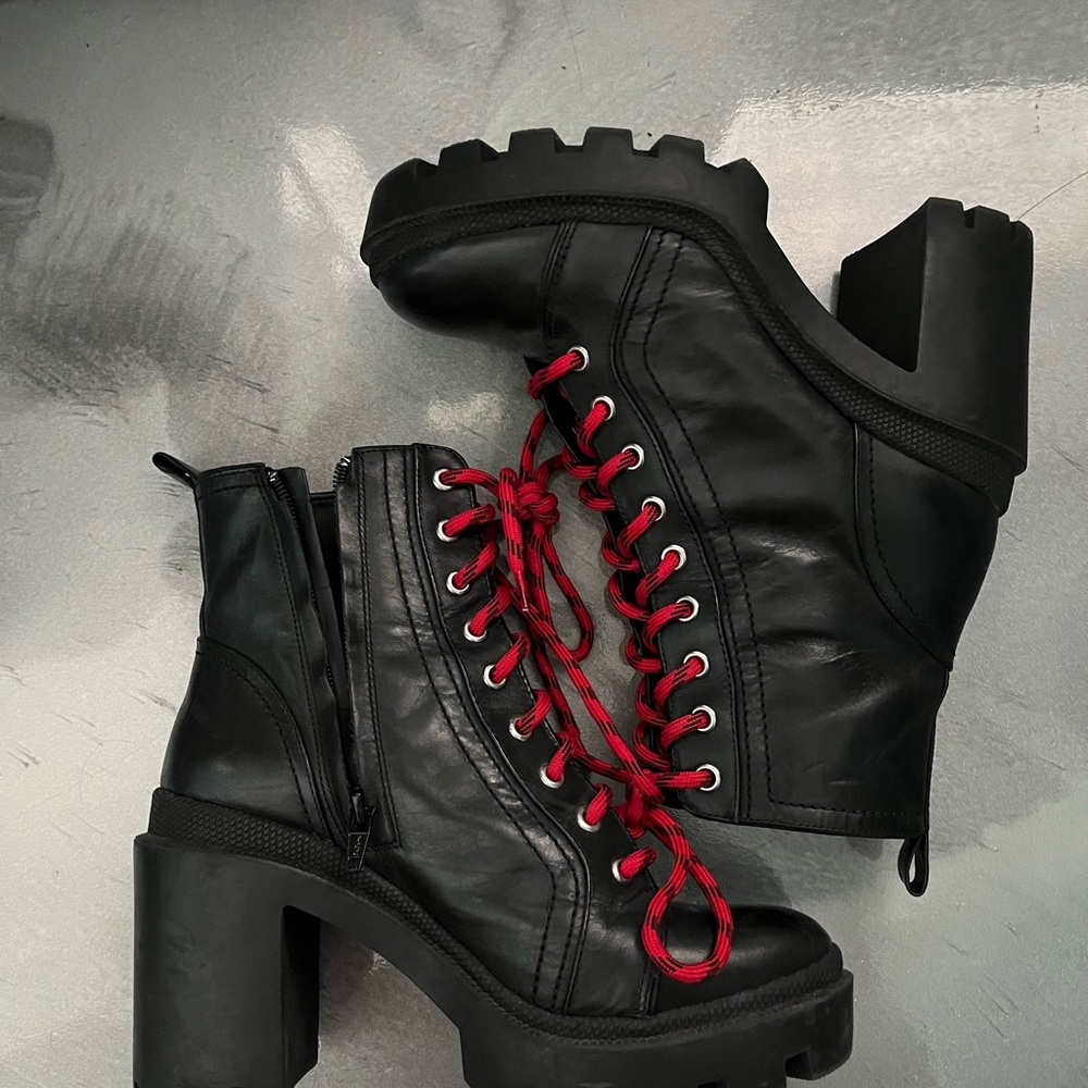 Gianni Bini Black and Red Heeled Boots